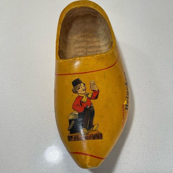 Vintage Heineken Holland Beer Wooden Clog Shoe Ashtray Dutch Souvenir Barware - Picture 3 of 5